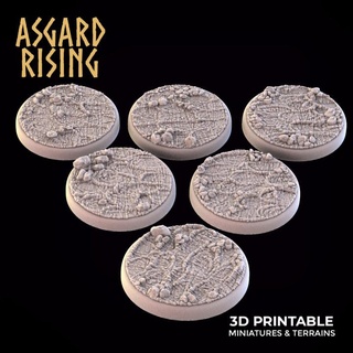 mud 6 x round bases 25 28 30 32mm - presupported asgard rising miniatures base 32 3d print model - Mito3D