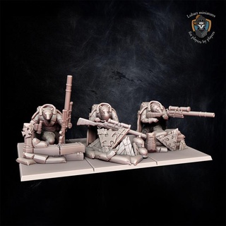 jezails lubart miniatures Tabletop Characters & Creatures Fantasy Universe fantasy warhammer sla age wargame 9th warhammerfantasy whfb theninthage ninthage ninth t9a lubartminiatures tvs theverminswarm tunnelgunners 3d print model - Mito3D