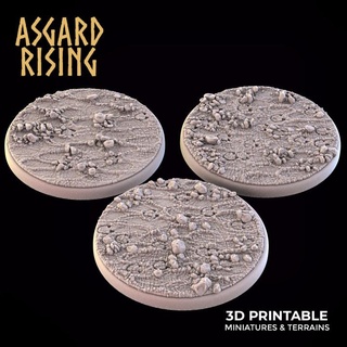 mud 3 x round bases 40 & 50mm - presupported asgard rising miniatures Store 50 baes 3d print model - Mito3D