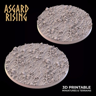 mud round bases 60 & 70mm - presupported asgard rising miniatures Store base 70 3d print model - Mito3D