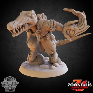 spinnosaurus wizard pre-supported included dice heads Tabletop Characters & Creatures Fantasy Universe d&d dnd presupported sinnosaurus sinnosauruswizard 3d print model - Mito3D