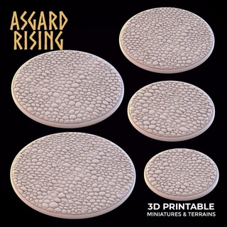 pavement round bases 60 & 100mm - presupported asgard rising miniatures Store big base 90 100 80 70 3d print model - Mito3D