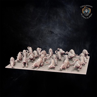 giant rats lubart miniatures Tabletop Characters & Creatures Fantasy Universe fantasy warhammer sla age wargame special 9th warhammerfantasy whfb theninthage ninthage ninth t9a lubartminiatures tvs theverminswarm 3d print model - Mito3D