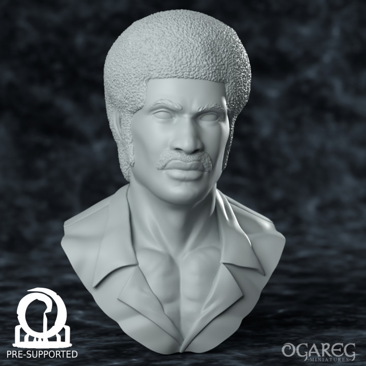 king disco presupported ogareg miniatures Store Fan Art Busts bust modern roleplay tabletop blender sculpting dnd dynamite afro 3D print model - Mito3D