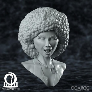 queen disco presupported ogareg miniatures  Store Fan Art Busts bust modern roleplay tabletop blender dnd disco dynamite afro  3d print model - Mito3D