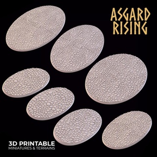chaussée ovale bases ensemble gros présupporté Asgard hausse miniatures boutique base 3d print model - Mito3D