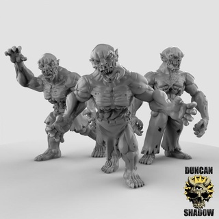 ghouls pre supported duncan shadow Tabletop Characters & Creatures Fantasy Universe Store fantasy undead warhammer dungeonsanddragons dnd ghoul tabletopgames kingsofwar ageofsigmar ttrpg presupported 3d print model - Mito3D