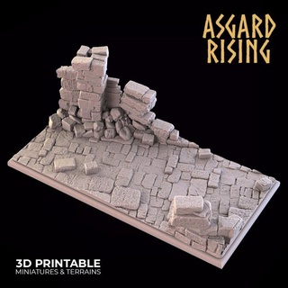 ruins theme rectangle base 100x50mm set presupported asgard rising miniatures Store big 50x100 100x50 3d print model - Mito3D