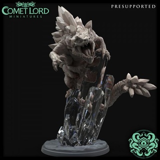 apex crystalline basilisk comet lord miniatures Tabletop Characters & Creatures Fantasy Universe creature gem lizard monster reptile large crystal huge gemstone dnd dnd5e 3d print model - Mito3D