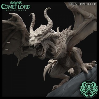 chassé enfer Wyvern comète Seigneur miniatures table personnages créatures fantaisie univers armure dragon monter énorme cavalier dnd canard blindé dnd5e infernal 3d print model - Mito3D