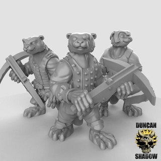 otters crossbows pre supported duncan shadow Tabletop Characters & Creatures Fantasy Universe Store fantasy dungeonsanddragons crossbow dnd otter tabletopgames anthropomorphic ttrpg anthro presupported humblewood animalfolk burrowsandbadgers 3d print model - Mito3D