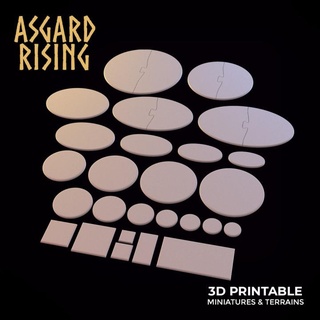 Vide bases aimant douilles tailles Asgard hausse miniatures boutique libre ensemble nettoyer blanc vide 3d print model - Mito3D