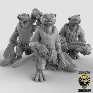 otter folk fish clubs pre supported duncan shadow Tabletop Characters & Creatures Fantasy Universe Store fantasy dungeonsanddragons dnd anthropomorphic anthro presupported humblewood burrowsandbadgers 3d print model - Mito3D