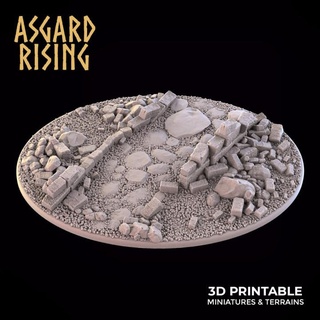 ruínas oval base 120x92mm 1 pré suportado Asgard Aumentar miniaturas loja 120x92 3d print model - Mito3D