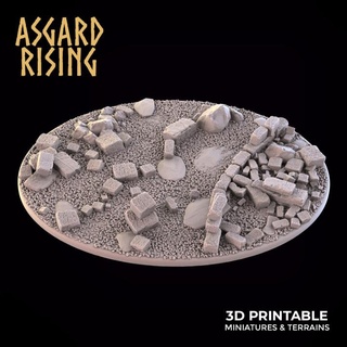 ruínas oval base 120x92mm 2 pré suportado Asgard Aumentar miniaturas loja 120x92 3d print model - Mito3D