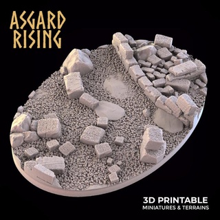 ruins oval base 105x70mm 1 - presupported asgard rising miniatures Store 105x70 3d print model - Mito3D