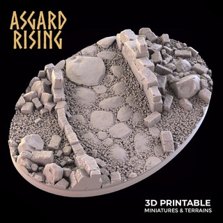 ruins oval base 105x70mm 2 - presupported asgard rising miniatures Store 105x70 3d print model - Mito3D