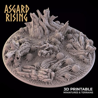 infested ground round base 160mm - presupported asgard rising miniatures Store big 160 3d print model - Mito3D
