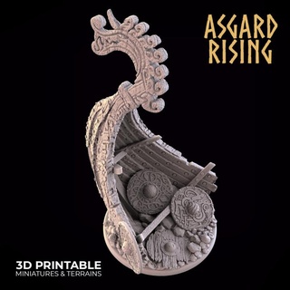 drakkar wreck round base marker 60mm presupported asgard rising miniatures Store 60 narker 3d print model - Mito3D
