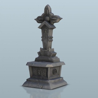cross - medieval scenery terrain wargame hartolia miniatures Store Tabletop 3D Printable Terrain Fantasy printable accessories architecture bolt building dark game games printing figures age fantastic flames middle sigmar 3d print model - Mito3D