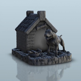 cachorro doméstico medieval cenário terreno jogo guerra Hartólia miniaturas loja tampo mesa 3D imprimível fantasia acessórios arquitetura parafuso construção Sombrio jogos impressão figuras fantástico chamas sigmar 3d print model - Mito3D