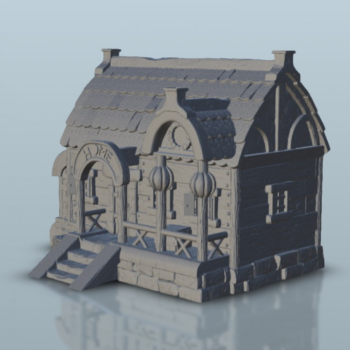 mittelalterlich Haus 4 Landschaft Terrain Kriegsspiel hartolia Miniaturen Geschäft Tischplatte 3D druckbar Fantasie Zubehör Architektur Bolzen Gebäude dunkel Spiel Spiele Drucken Zahlen Alter Fantastisch Flammen Mitte Sigmar 3D print model - Mito3D