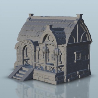 medieval house 4 - scenery terrain wargame hartolia miniatures Store Tabletop 3D Printable Terrain Fantasy printable accessories architecture bolt building dark game games printing figures age fantastic flames middle sigmar 3d print model - Mito3D