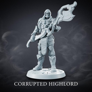 corrupted highlord - abyss dwellers job hermes creative Tabletop Characters & Creatures Fantasy Universe Store demon devil monster undead warrior lord death gladiator halbert 3d print model - Mito3D