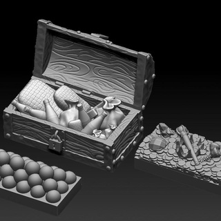 chest inserts behold'ur craft Tabletop 3D Printable Terrain Fantasy food gold terrain dnd scatter cannonballs 3d print model - Mito3D