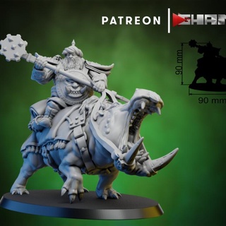 ogre 2 persian hippo 4 support ready ghamak Tabletop Characters & Creatures Fantasy Universe Store dragons dungeons fantasy miniature wargame dnd 9th aos wrahammer 3d print model - Mito3D