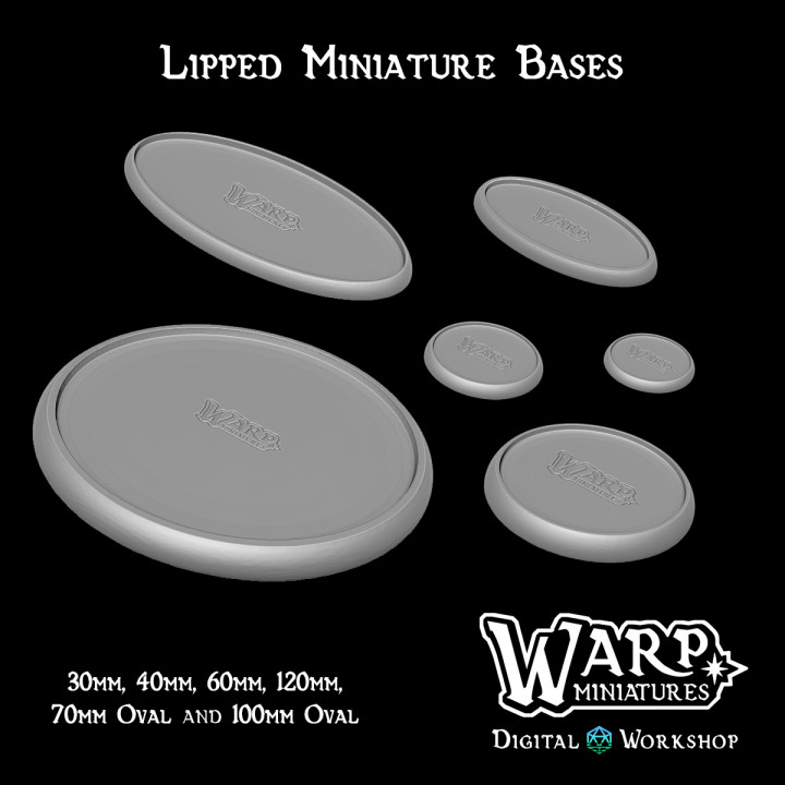 labiado miniatura bases urdidura miniaturas tampo mesa acessórios jogos guerra martelo jogo 40mm 120mm 60mm 30mm 3D print model - Mito3D