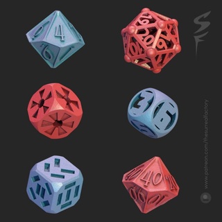 dice set no 2 thesurrealfactory Tabletop accessories accessory die gaming 3d print model - Mito3D