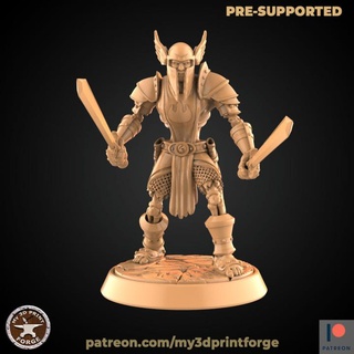 undead warrior two swords my3dprintforge Tabletop Characters & Creatures Fantasy Universe Store body zombie resin dead warcraft printed dnd forsaken scourge 3d print model - Mito3D