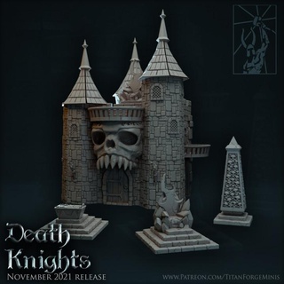 death knights terrain titan forge miniatures Store Tabletop 3D Printable Terrain Fantasy fantasy skull undead warhammer castle wargame grey fortress he-man gorge he-men sige 3d print model - Mito3D