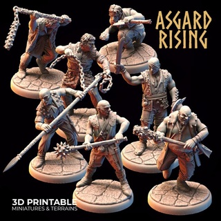 bandit bandits outcasts modular pre-supported asgard rising miniatures 3d printable stl fantasy hobby rpg warrior miniature resin base magnets round infantry 32mm tabletopgames npc slots warband chitubox outcast rpggames asgardrising fantasygames 3d print model - Mito3D