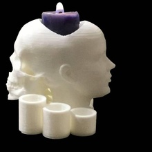 2 headsmulti-candle holder & garden candle head sculpture skull 3d print model - Mito3D