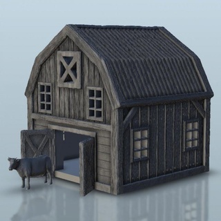 farm cow - medieval scenery terrain wargame hartolia miniatures Store Tabletop 3D Printable Terrain Fantasy printable accessories architecture bolt building dark game games printing figures age fantastic flames middle sigmar 3d print model - Mito3D