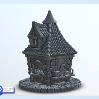 potions shop - medieval scenery terrain wargame hartolia miniatures Store Tabletop 3D Printable Terrain Fantasy printable accessories architecture bolt building dark game games printing figures age fantastic flames middle sigmar 3d print model - Mito3D