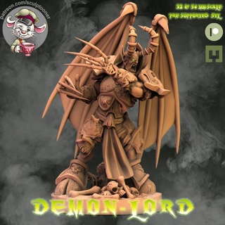 demon lord warcraft heykeltıraş masaüstü karakterler yaratıklar fantezi Evren iblis rpg Warcraft vay fanart savaş oyunu dnd 32mm 54mm malangi mal 39 ganis 3d print model - Mito3D