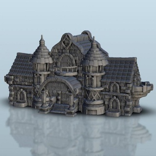 medieval city hall - scenery terrain wargame hartolia miniatures Store Tabletop 3D Printable Terrain Fantasy printable accessories architecture bolt building dark game games printing figures age fantastic flames middle sigmar 3d print model - Mito3D