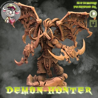 demone hunter demonhunter warcraft demon scultore tavolo personaggi creature fantasia universo rpg Wow fan art gioco guerra illidan dnd cacciatore demoni 32mm 54mm 3d print model - Mito3D