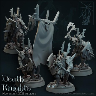 death knights mor-zhal titan forge miniatures Tabletop Characters & Creatures Fantasy Universe Store battle fantasy god modular unit warhammer champion evil chaos warriors mounted skirmish marauders khorne mor zhal 3d print model - Mito3D