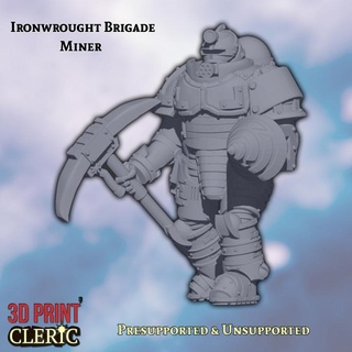 ironwrought brigade - miner 3d print cleric Tabletop Characters & Creatures Fantasy Universe Store 40k soldier space warhammer steampunk drill marine pickaxe adeptus primaris plate-armour 3d print model - Mito3D