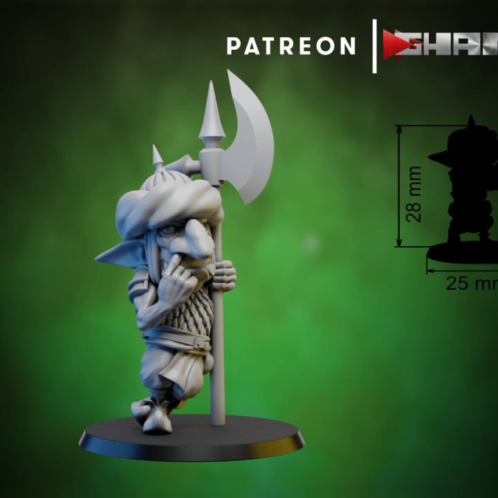 ogro 2 persa goblin 1 suporte pronto ghamak tampo mesa personagens criaturas fantasia universo loja masmorras martelo guerra miniatura jogo dnd 9th wh 3D print model - Mito3D