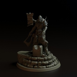 executioner realsteone miniatures Tabletop Characters & Creatures Fantasy Universe Store axe warhammer dnd 3d print model - Mito3D