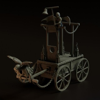 guillotine realsteone miniatures Tabletop Vehicles & Machines Store 3D Printable Terrain Fantasy cart wagon dnd 3d print model - Mito3D