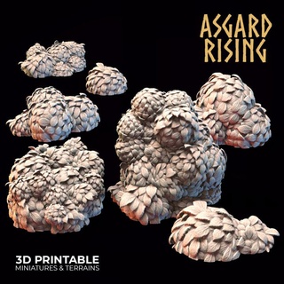 hedge bushes pre-supported asgard rising miniatures 3d print model - Mito3D