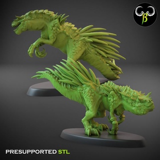 spinodon set b claybeastcreation Tabletop Characters & Creatures Fantasy Universe Store dinosaur fantasy lizard reptile tabletop wargame 3d print model - Mito3D