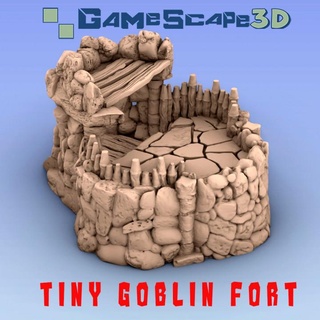 pequeno goblin forte gamescape3d loja tampo mesa 3D imprimível terreno fantasia posto avançado pântano 3d print model - Mito3D