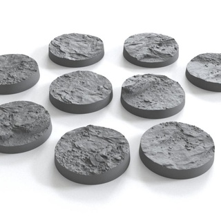 9 32mm desert rock bases andrei 40k hd mini miniatures base tabletop d&d mm dnd 32 arid 3d print model - Mito3D